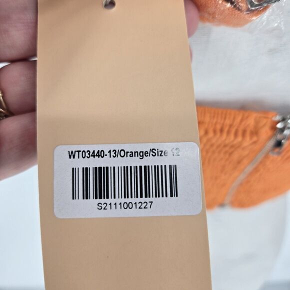 NWT Who I Am Orange Linen Blend Crop Top 12 - Picture 5 of 7